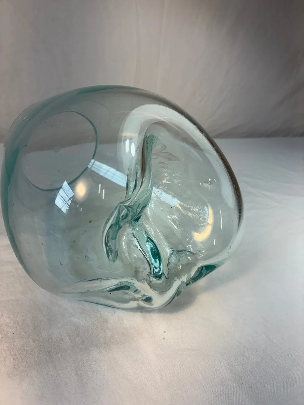 Hand-Blown Tilted Glass Vase